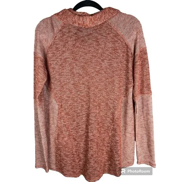 We The Free 'Beatnik Hacci' Long Sleeve Cowl Neck Orange Pullover Sweater Size M - Picture 2 of 7